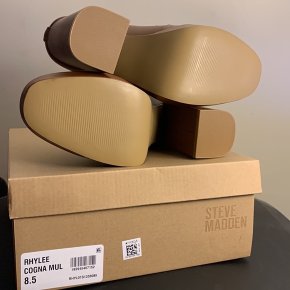 Cognac Blend Heeled Loafers sz 8.5 - Picture 9 of 17